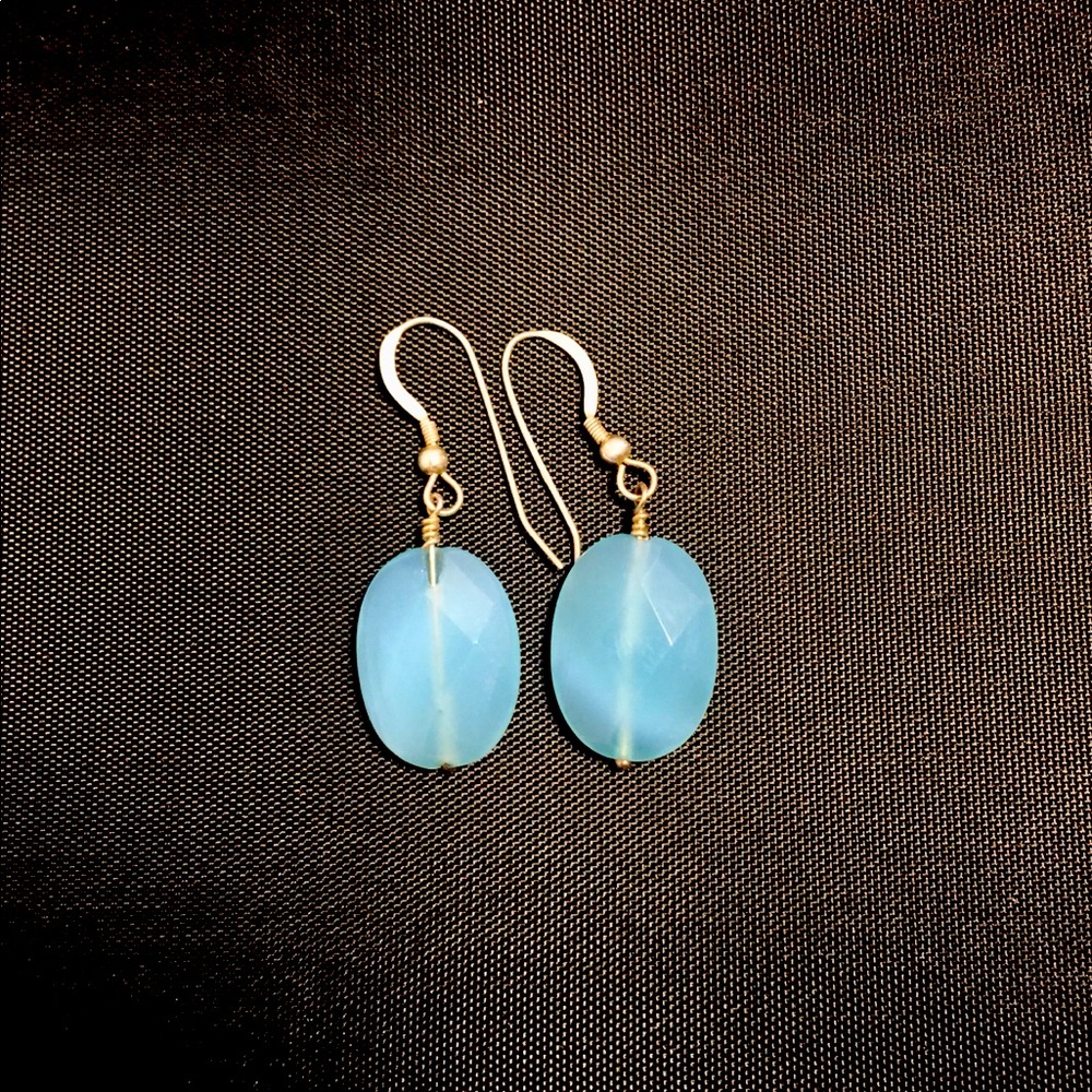 Vibrant blue crystal earrings
